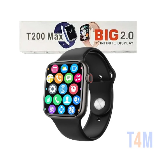 Smartwatch T200 Max 44mm Outdoor Running Tracker BT Call ECG Heart Rate Monitor Black